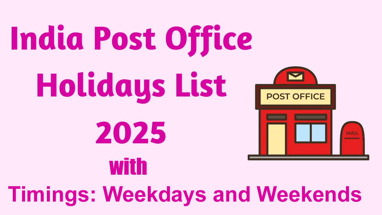 Indian Post Office Timing and Holidays in 2025