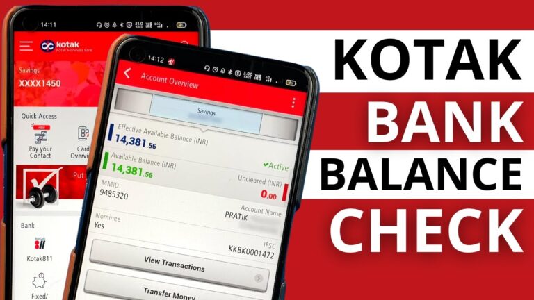 Kotak Mahindra Bank Balance Check